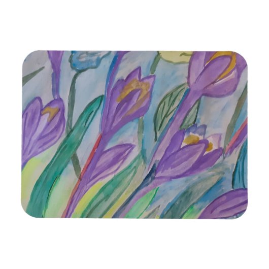 Abstrakter Spring Crocus Flexibles Foto Magnet (Horizontal)