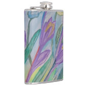 Abstrakter Spring Crocus Vinyl Wrapped Flask Flachmann (Rechts)