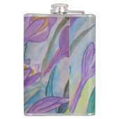 Abstrakter Spring Crocus Vinyl Wrapped Flask Flachmann (Rückseite)