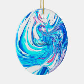 Abstrakter Spritzer Acrylmalerei Swirl Keramik Ornament (Rechts)