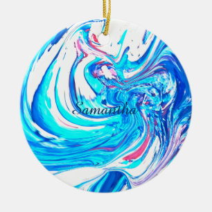 Abstrakter Spritzer  Acrylmalerei Swirl Keramik Ornament