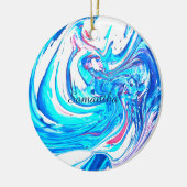 Abstrakter Spritzer  Acrylmalerei Swirl Keramik Ornament (Links)