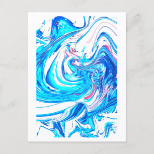 Abstrakter Spritzer Acrylmalerei Swirl Postkarte