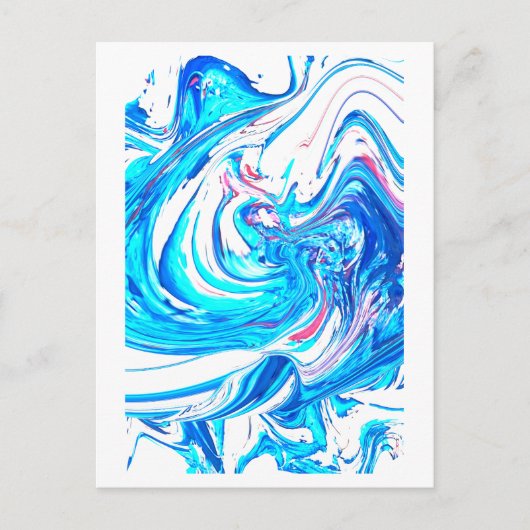 Abstrakter Spritzer Acrylmalerei Swirl Postkarte (Vorderseite)