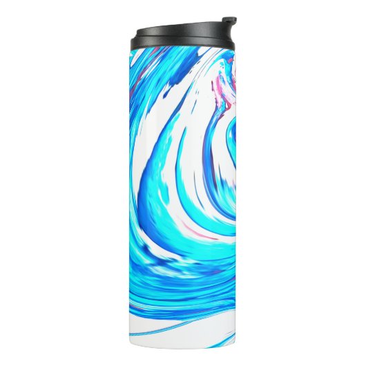 Abstrakter Spritzer  Acrylmalerei Swirl Thermosbecher (Nach links gedreht)