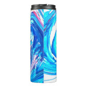 Abstrakter Spritzer  Acrylmalerei Swirl Thermosbecher (Rückseite)