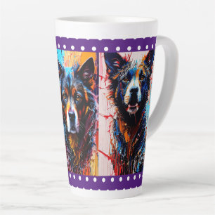 Abstrakter Spritzer Farbiger Hund Milchtasse