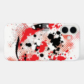 Abstrakter Spritzer in Rot und Schwarz Case-Mate iPhone Hülle (Rückseite (Horizontal))