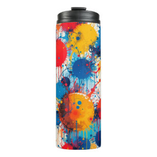 Abstrakter Spritzer Kunst, Dichtung und Musik Thermosbecher