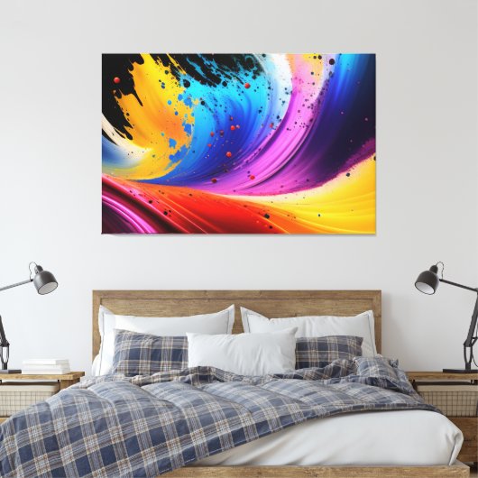 Abstrakter Spritzer Malerei Canvas Leinwanddruck (Insitu (Schlafzimmer))