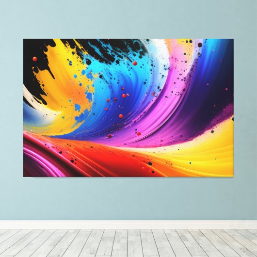 Abstrakter Spritzer Malerei Canvas Leinwanddruck (Insitu (Holzboden))