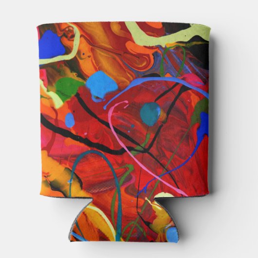 Abstrakter Spritzer mit Farbfarbe Dosenkühler (Rückseite)