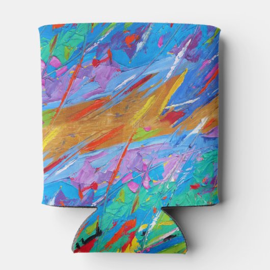 Abstrakter Spritzer mit Farbfarbe Dosenkühler (Rückseite)