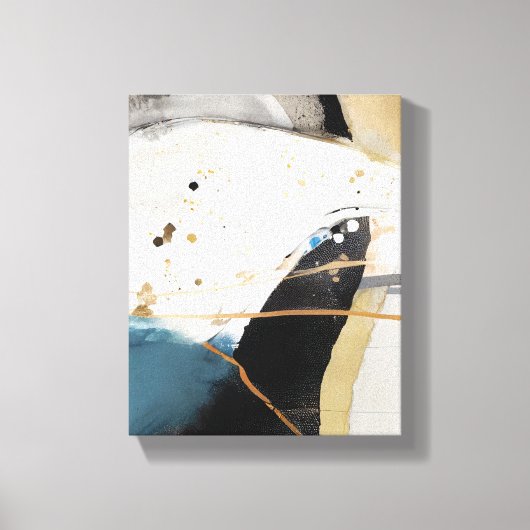 Abstrakter Spritzer Paint Black Neutrals Leinwanddruck (Vorderseite)
