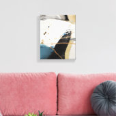 Abstrakter Spritzer Paint Black Neutrals Leinwanddruck (Insitu (Wohnzimmer))