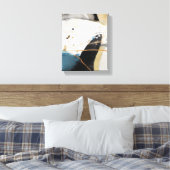 Abstrakter Spritzer Paint Black Neutrals Leinwanddruck (Insitu (Schlafzimmer))