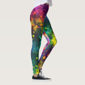 Abstrakter Spritzer Paint Rainbow, Cosmic Galaxy A Leggings (Rechts)