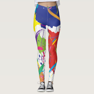 Abstrakter Spritzer Paint Vector Digitale Kunst Co Leggings