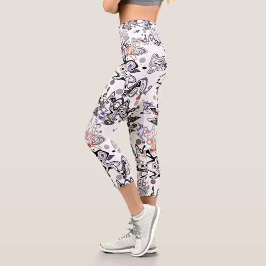 Abstrakter Spritzer Pinsel modern im Designstil Capri Leggings (Links)