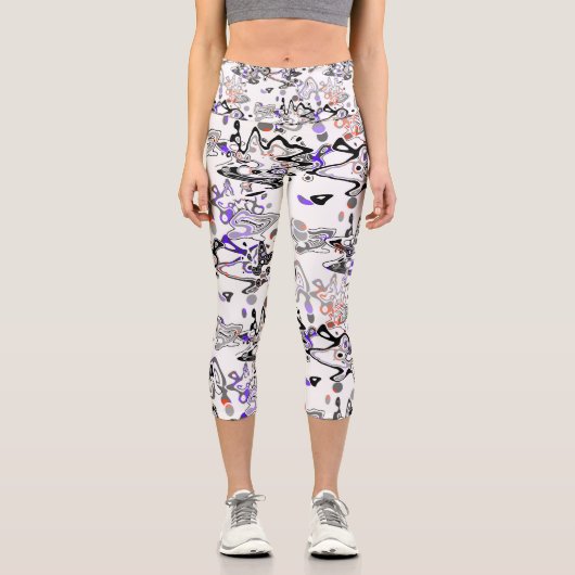Abstrakter Spritzer Pinsel modern im Designstil Capri Leggings (Vorderseite)