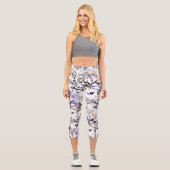 Abstrakter Spritzer Pinsel modern im Designstil Capri Leggings (Vorderseite)