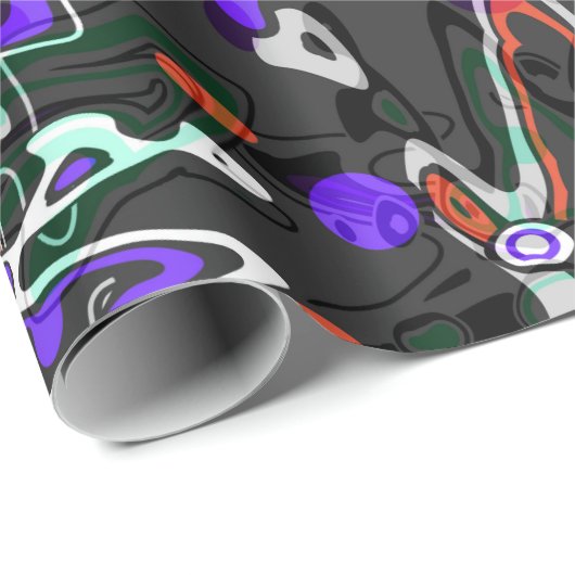 Abstrakter Spritzer Pinsel modern im Designstil Geschenkpapier (Rolleneckpunkt)