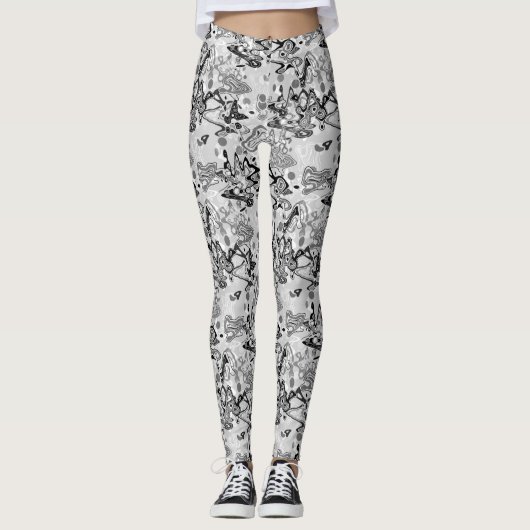 Abstrakter Spritzer Pinsel modern im Designstil Leggings (Vorderseite)