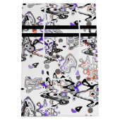 Abstrakter Spritzer Pinsel modern im Designstil Mittlere Geschenktüte (Rückseite)