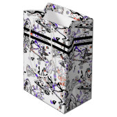 Abstrakter Spritzer Pinsel modern im Designstil Mittlere Geschenktüte (Rückseite Schrägansicht)