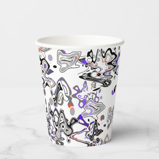 Abstrakter Spritzer Pinsel modern im Designstil Pappbecher (Rückseite)