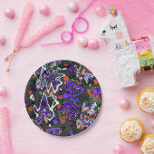 Abstrakter Spritzer Pinsel modern im Designstil Pappteller (Party)