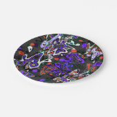 Abstrakter Spritzer Pinsel modern im Designstil Pappteller (Schrägansicht)