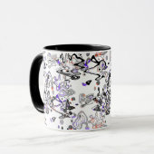Abstrakter Spritzer Pinsel modern im Designstil Tasse (Vorderseite Links)
