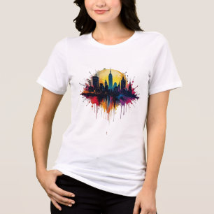 Abstrakter Stadtbezirk Tri-Blend Shirt