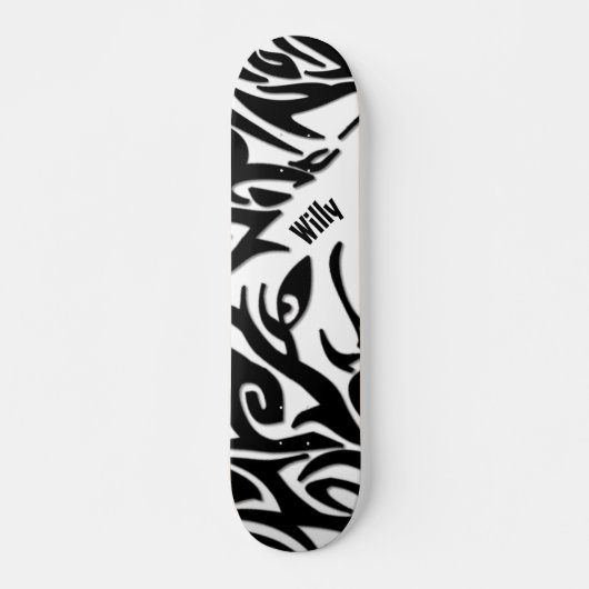 Abstrakter StammWolf mit Namen Skateboard (Vorne)