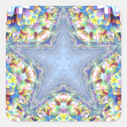 Abstrakter Star Quadratischer Aufkleber (Vorderseite)