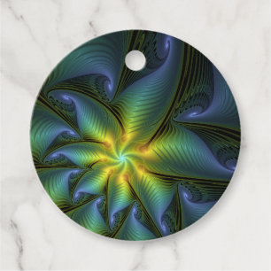 Abstrakter Star, Shiny Blue Green Golden Art Custo Geschenkanhänger