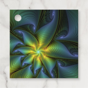 Abstrakter Star, Shiny Blue Green Golden Art Custo Geschenkanhänger