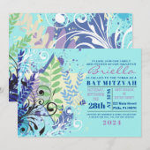 ABSTRAKTER STAR Türkis Einladung (Vorne/Hinten)