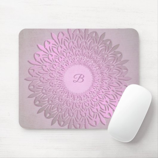 Abstrakter Steigungsrosa Mandala .monogram. Mousepad (Mit Mouse)