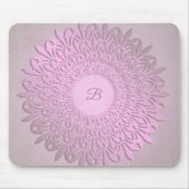 Abstrakter Steigungsrosa Mandala .monogram. Mousepad (Vorne)