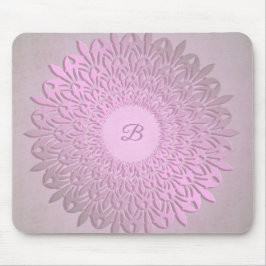 Abstrakter Steigungsrosa Mandala .monogram. Mousepad