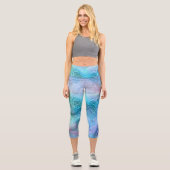 Abstrakter Stein aus flüssigem Marmor Textur Hinte Capri Leggings (Vorderseite)