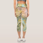 Abstrakter Stein aus flüssigem Marmor Textur Hinte Capri Leggings (Rückseite)