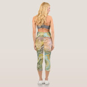 Abstrakter Stein aus flüssigem Marmor Textur Hinte Capri Leggings (Rückseite)