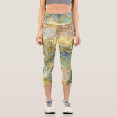 Abstrakter Stein aus flüssigem Marmor Textur Hinte Capri Leggings (Vorderseite)