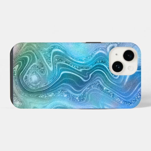 Abstrakter Stein aus flüssigem Marmor Textur Hinte iPhone Hülle (Rückseite (Horizontal))