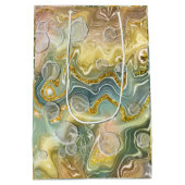 Abstrakter Stein aus flüssigem Marmor Textur Hinte Mittlere Geschenktüte (Rückseite)