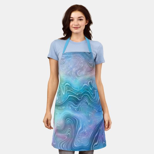 Abstrakter Stein aus flüssigem Marmor Textur Hinte Schürze (Getragen)