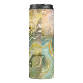 Abstrakter Stein aus flüssigem Marmor Textur Hinte Thermosbecher (Rückseite)